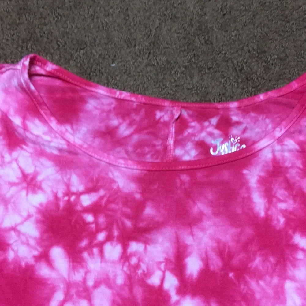 Justice short sleeve tie dye style size 12 Girls EUC